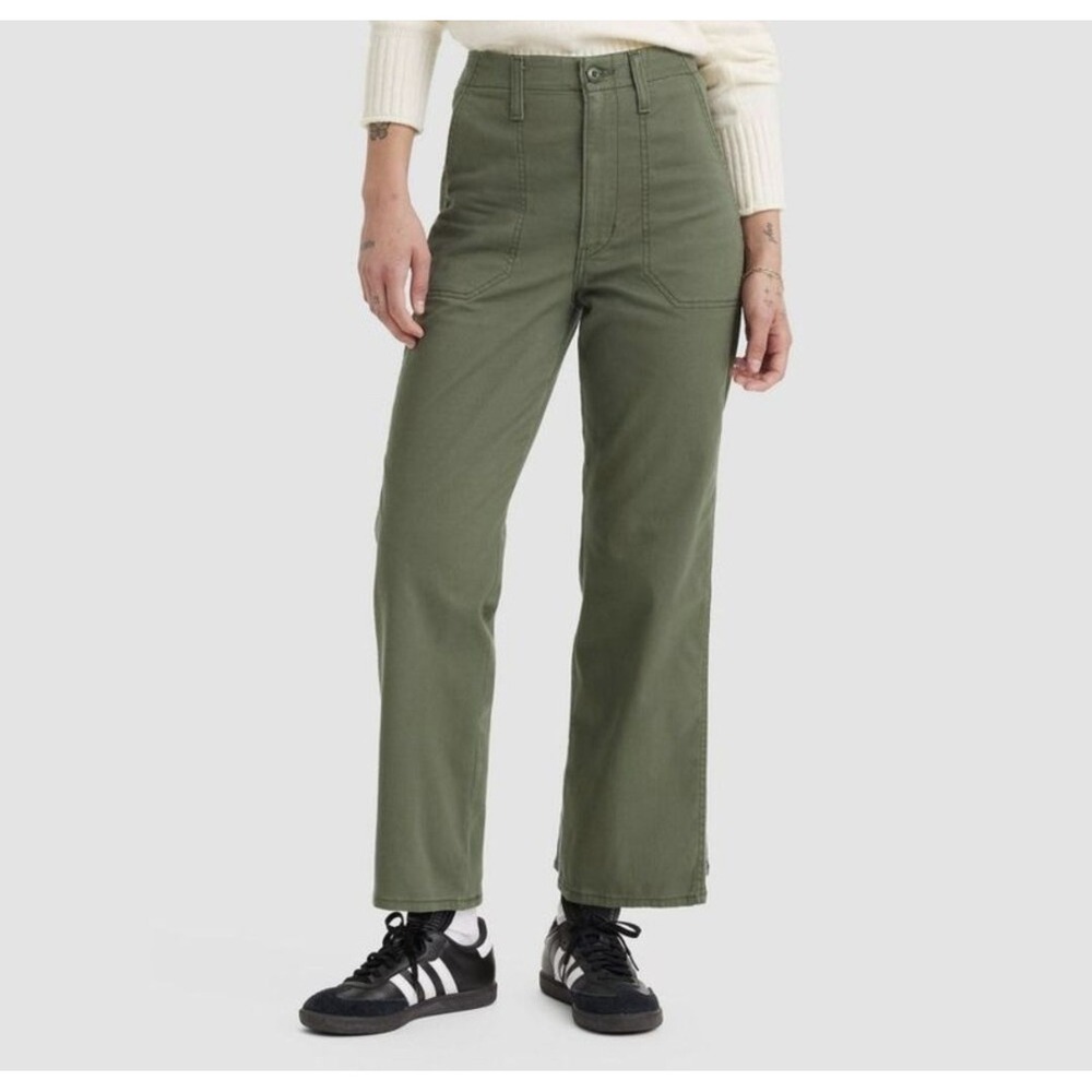 BG. Levi's Women's Mid-Rise Wedgie Straight Cropped Jeans Surplus‎ Thyme 24x27